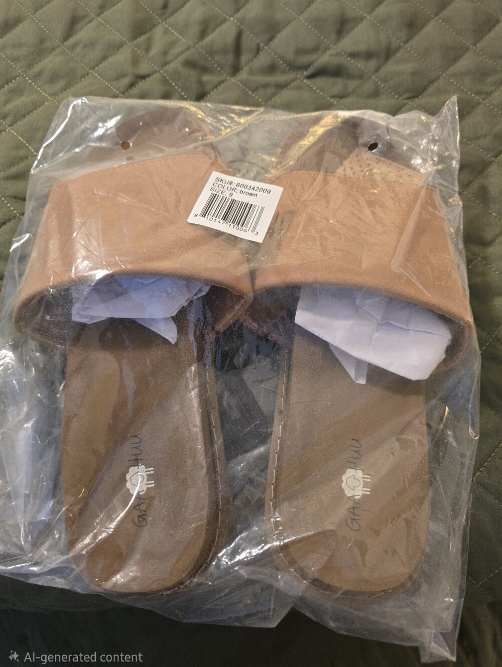 Tan Slide Sandals - Picture 4 of 4